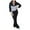 #0021-Black, variant on Ailaofu Womens 2 Piece Outfits Color Block Long Sleeve Jacket Top Slim Pants Casual Going Out Tracksuit