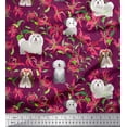 thumbnail image 1 of Soimoi Silk Fabric Floral,Sheepdog & Yorkshire Terrier Dog Print Fabric by The Yard 42 Inch Wide, 1 of 1