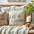 thumbnail image 2 of Grey Winter Holiday Decor Throw Pillow Cover 20x20 Set of 2 Farmhouse Christmas Decorations Snowflake/Let It Snow Winter Decorative Cushion Covers for Sofa/Couch/Porch, 2 of 6