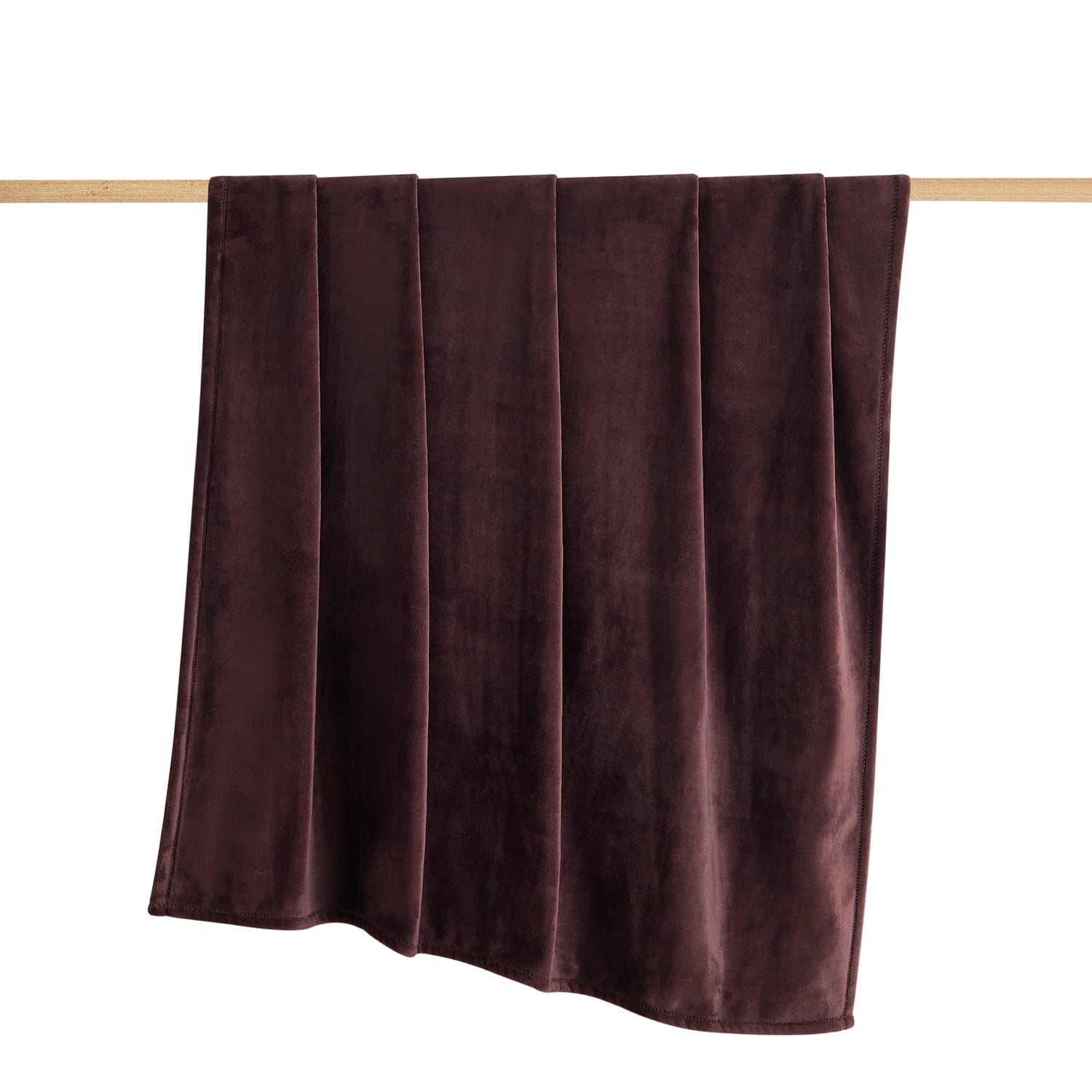 Mainstays Plush Oversized Throw Blanket, Brown, 50 in x 72 in