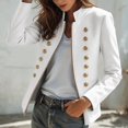 thumbnail image 5 of Maqroz Napoleon Jacket for Womens Stand Collar Long Sleeve Double Breasted Outerwear Gold Decor Buttons Tailored Structured Dressy Jacket for Evening Occasions, 5 of 7