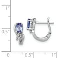 thumbnail image 2 of Primal Silver Sterling Silver Rhodium-plated Diamond Tanzanite Hinged Earrings, 2 of 4