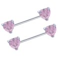 thumbnail image 4 of Pendiente de joyería para el cuerpo Yinane de pezón cristal de circonita acero inoxidable Rosa / Púrpura Rosado, 4 of 5