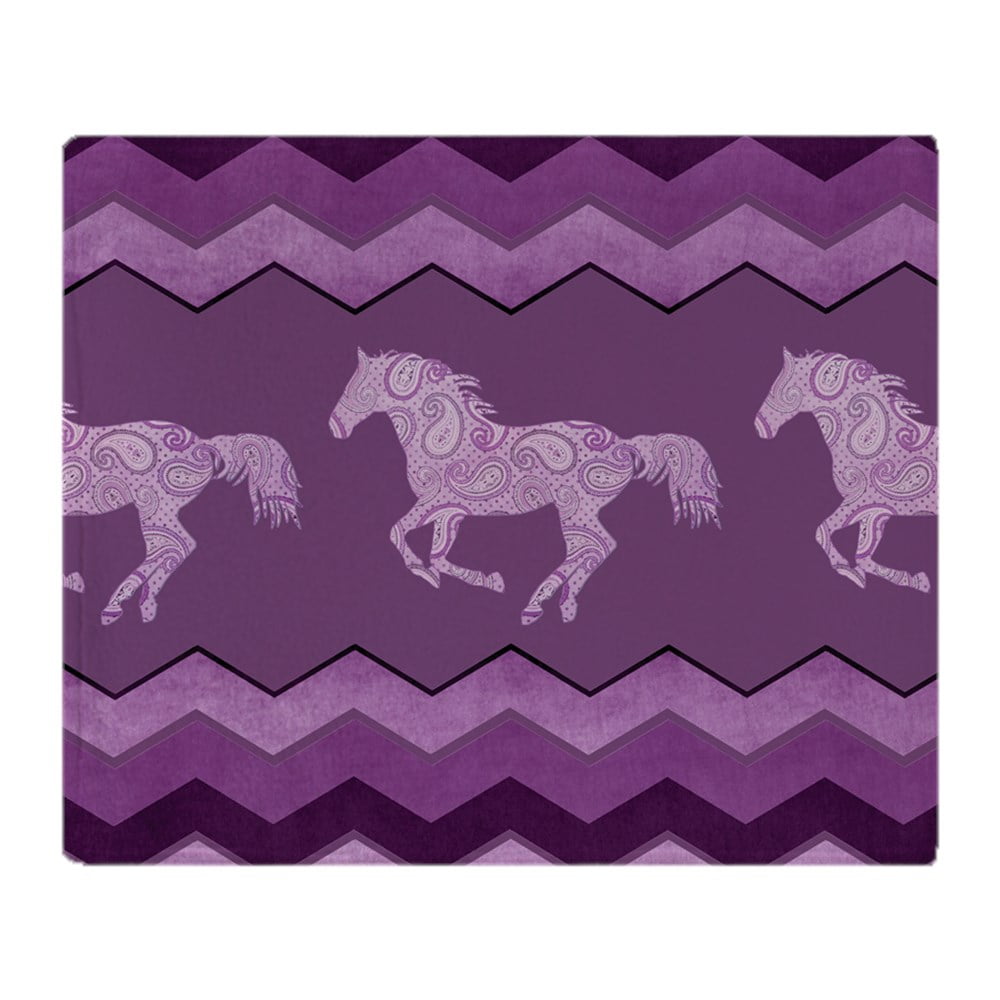 CafePress Purple Paisley Horse Soft Fleece Throw Blanket, 50"x60