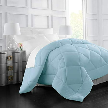 Italian Luxury King/Cal King Comforter 2100 Series Goose Down Alternative Bed Comforters Soft  Machine Washable Blanket  All-Season Bedding Diamond Baffle Stitched Duvet Insert Sky Blue