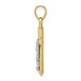 thumbnail image 2 of Real 14kt Two-tone Hollow Crucifix Charm Pendant; for Adults and Teens; for Women and Men, 2 of 4