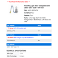 thumbnail image 2 of Front Fog Light Bulb - Compatible with 2003 - 2007 Saab 9-3 4-Door 2004 2005 2006, 2 of 2
