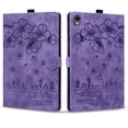 thumbnail image 2 of FJLBDE Case for Samsung Galaxy Tab S11 2025 with Stand, Card Slot, Auto Wake/Sleep, Embossed Flower PU Leather Folio Magnetic Cover with Pen Holder, Purple, 2 of 7