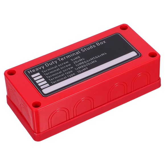 BESTYASH Caja De Distribución Eléctrica Roja Con Bus Bar Para Seguras En Vehículos Y Embarcaciones