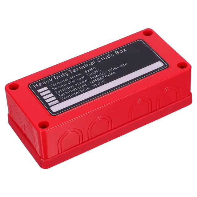 BESTYASH Caja De Distribución Eléctrica Roja Con Bus Bar Para Seguras En Vehículos Y Embarcaciones