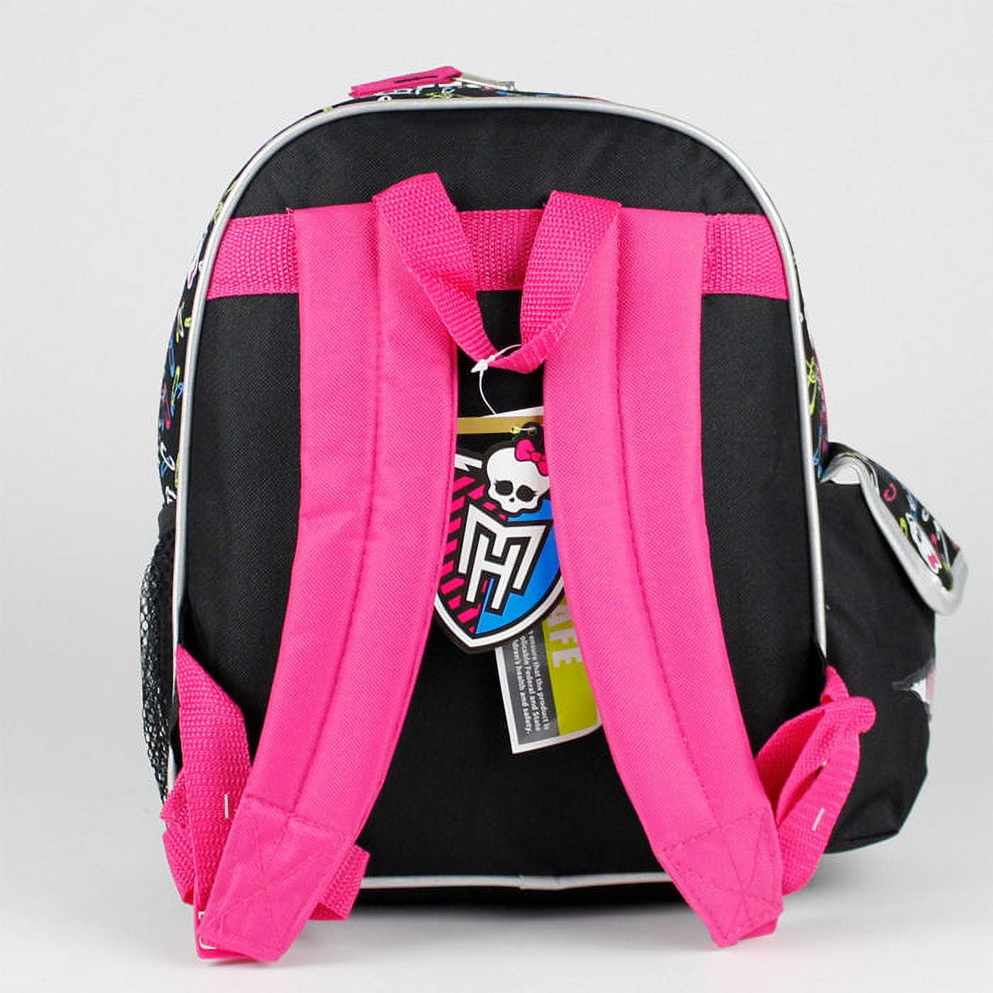 Small Backpack - - Pink and Black Skulls New School Bag 076898