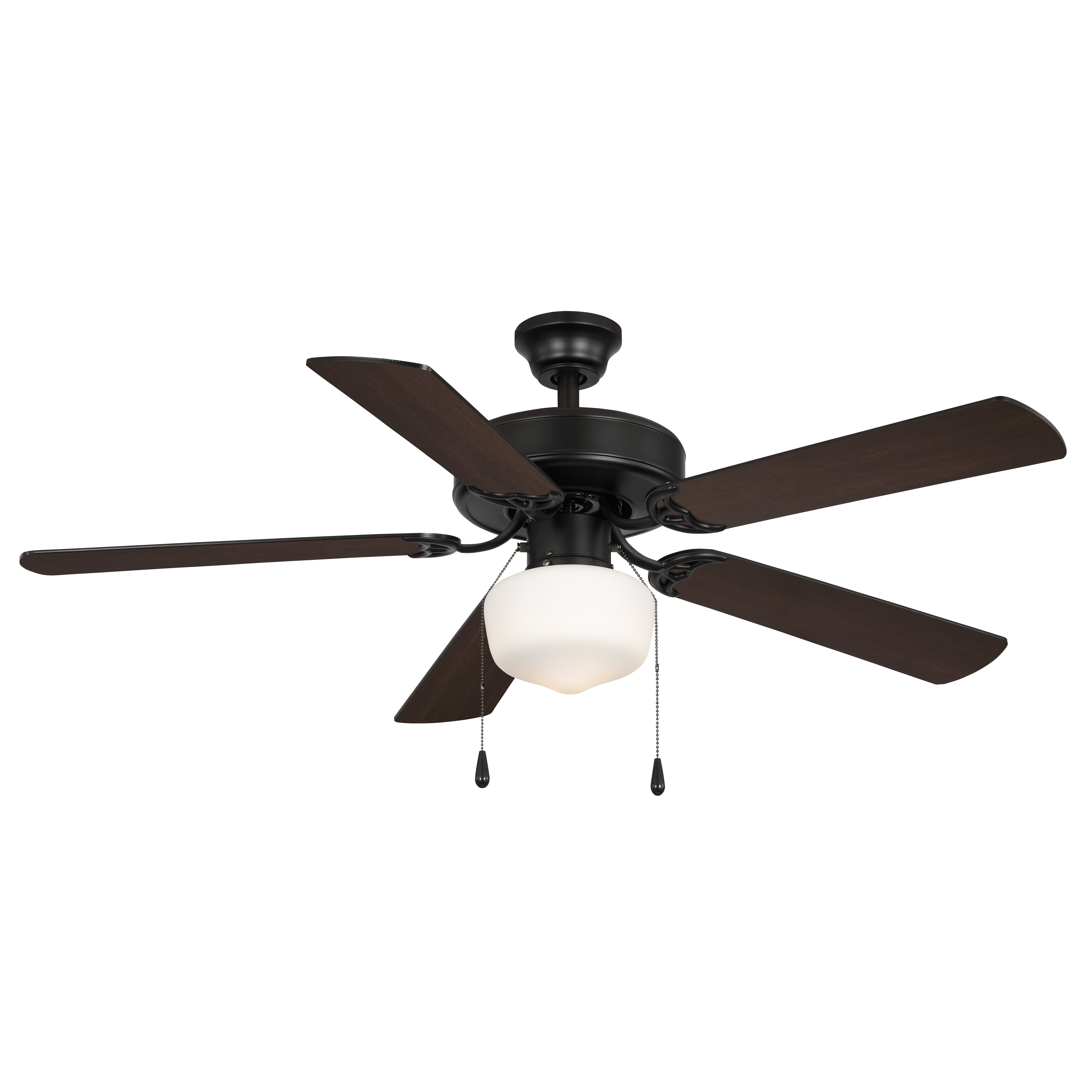 Mainstays 52 in Indoor Downrod Ceiling Fan with Light, Black