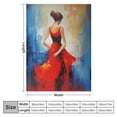 thumbnail image 4 of Creowell Impressionism Art Woman in Red and Blue Dress Flannel Throw Blanket for Sofa Couch, Cozy Travel Outdoor Blanket, All Seasons Desk Chair Blanket, Exquisite Gift 60x80in, 4 of 6