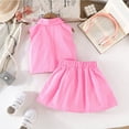 thumbnail image 4 of Tiijoy Girls Summer Outfits Trendy Sleeveless Denim Shirt Pleated Skirt Set, Sizes 2-8, 4 of 5