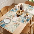 thumbnail image 5 of Beige Beach Coastal Placemats Set of 8 Summer Nautical Coral Shell Botanical Place Mats Indoor Wipeable Table Mats Washable Dining Table Placemats for Kitchen Holiday Party Home Decor 13x19 Inch, 5 of 9