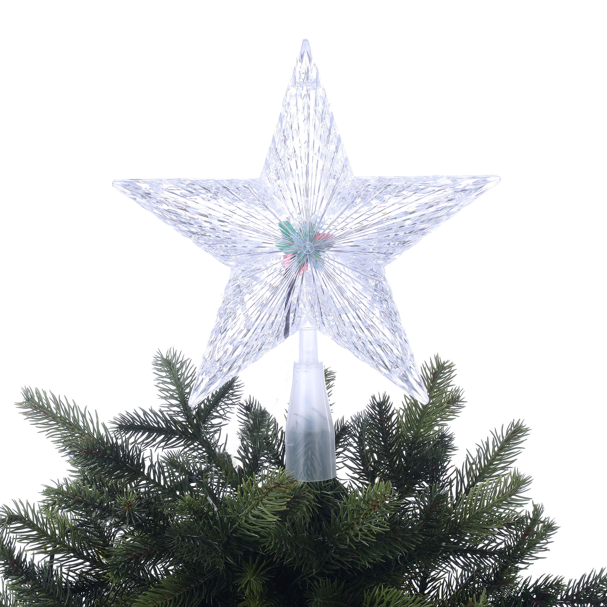Holiday 10 inch Led Crystal Star Christmas Tree Topper, Color Changing - Walmart.com