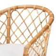 thumbnail image 6 of bali & pari Orchard Modern Bohemian White Fabric Upholstered and Natural Brown Rattan Dining Chair, 6 of 10