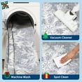thumbnail image 2 of Memoryfield Christmas Area Rug 8' x 10' Washable with Non Slip TPR Backing, Low Pile Christmas Snowflakes Winter Rugs, Xmas Decoration Carpets for Nursery Bedroom Dining Room, Gray, 2 of 9