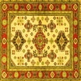 thumbnail image 1 of Ahgly Company Machine Washable Indoor Square Persian Yellow Traditional Area Rugs, 8' Square, 1 of 4