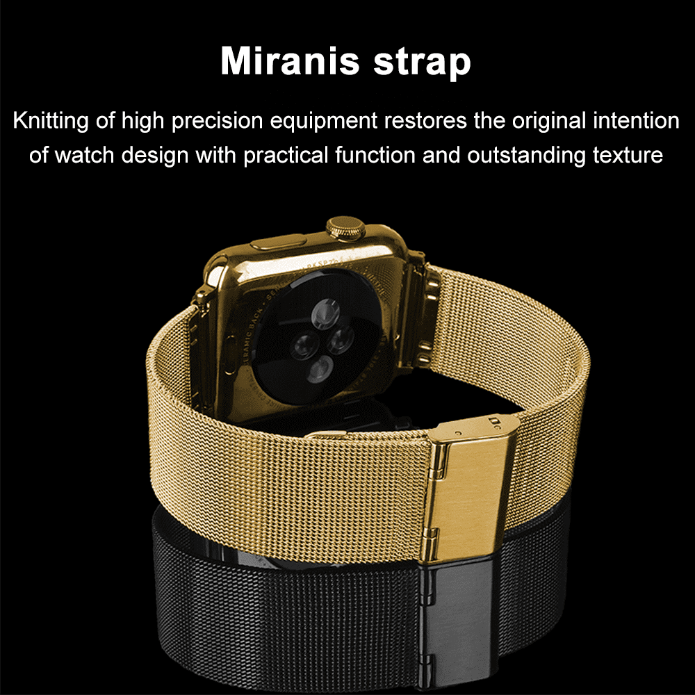 Gold Stainless Steel Watch Band Apple Watch Series 4 3 2 1 Loop Buckle 38 40mm 42 44mm Walmart
