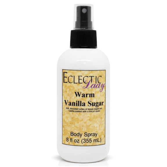 Warm Vanilla Sugar Body Spray, Eclectic Lady, Hydrating Mist, Unisex, 16 oz