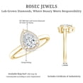 thumbnail image 6 of Rosec Jewels Pear Shaped Lab Diamond Halo Engagement Ring - 5x7 mm - EF-VS Grade Certified, 10K Yellow Gold, US 9.00, 6 of 9