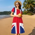 thumbnail image 4 of Fotbe English Vestido Largo de Moda para Mujer, Vestido Tipo Camiseta con Manga Corta y Estilo Casual a Rayas y Bloques de Color, 4 of 6