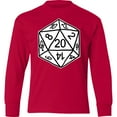 thumbnail image 3 of Inktastic 20 Sided White Dice Long Sleeve Youth T-Shirt, 3 of 5
