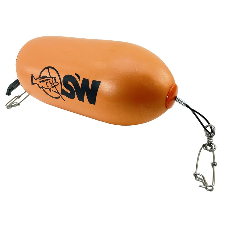SPEARFISHING WORLD Torpedo Bullet Float/Buoy for Spearfishing, Snorkeling  and Scuba - Rigged for Big Fish with Heavy Duty Tuna Float Line Clips and