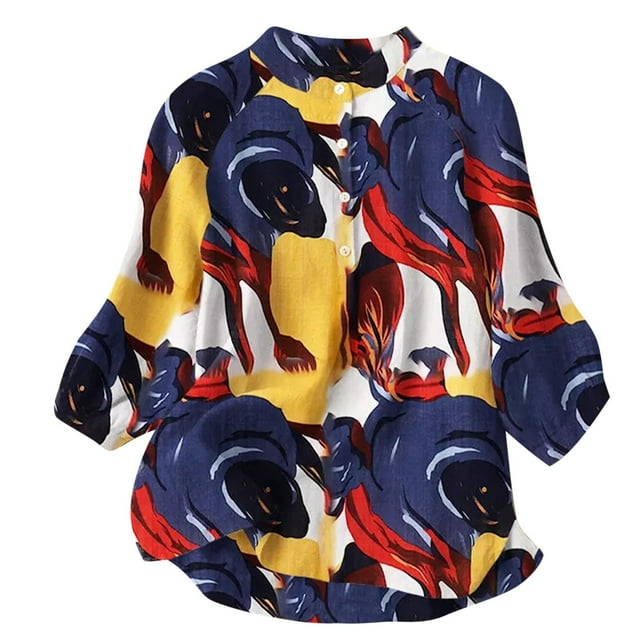 EQWLJWE Blouse Décontractée à Manches Courtes pour Femmes avec Col Montant T-Shirt Décontracté Mode pour Femmes Manches Courtes Chandail en Molleton Col en V Blouse