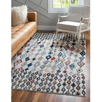 Rugs.com Morocco Collection Rug – 4' x 6' Multi High-Pile Rug Perfect For Living Rooms, Large Dining Rooms, Open Floorplans