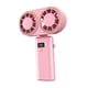 thumbnail image 4 of Ventilador portátil con dos cabezales, potente flujo de aire, pantalla digital, ideal para acampar. rosa, 4 of 9