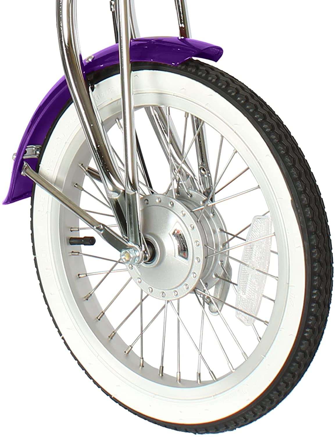 Wonder Wheels 16" Lowrider Hi-Ten Steel Drum Brake Single Speed Bicycle with One Piece Crank and Alloy Rims - Purple