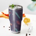thumbnail image 3 of 30oz Feather and Arrow Pattern Tumblers Stainless Steel Tumbler with Lid and Straw,Vacuum Insulated Double Wall Travel Tumbler Cups Mug with Cleaning Brush for Coffee,Tea, 3 of 7