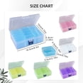 thumbnail image 3 of 14-Compartment Storage Box, Blue, Small Bead Organizers Plastic Storage Cases Bead Storage Containers Transparent with Hinged Lid and Rectangle Craft Supply Case, 3 of 9
