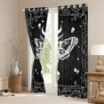 thumbnail image 3 of Homewish Gothic Skull Moth Curtains Pack of 2 (42x84 Each) for Teenagers Adults,Exotic Style Curtains Blackout,Abstract Boho Damask Bedroom Curtains,Super Cozy Room Decor, 3 of 6