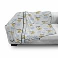 thumbnail image 3 of Cartoon Soft Flannel Fleece Throw Blanket, Aircraft in Clouds Children Boys Girls Babyshower Playroom Design, Cozy Plush for Indoor and Outdoor Use, 60" x 80", Yellow and Blue, by Ambesonne, 3 of 6
