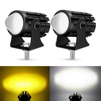 2Pcs Motorcycle LED Spot Light Dual Color Yellow White Moto Headlight Moto Accessories 12V Hi Lo Lamp Driving Fog Light