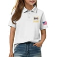 thumbnail image 4 of CCRFTGI 250 Anniversary USA Flag Polo Shirts for Kids Girls Boys Size 10-12 School Uniform Independence Day Shirts Pique Collared Polos Short Sleeve Summer Tops White 5-6 Years, 4 of 7