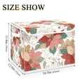 thumbnail image 3 of Foldable Fabric Storage Bin With Handle Collapsible Basket Box Storage With Lid Organizer Poinsettia Wildflowers, 3 of 7