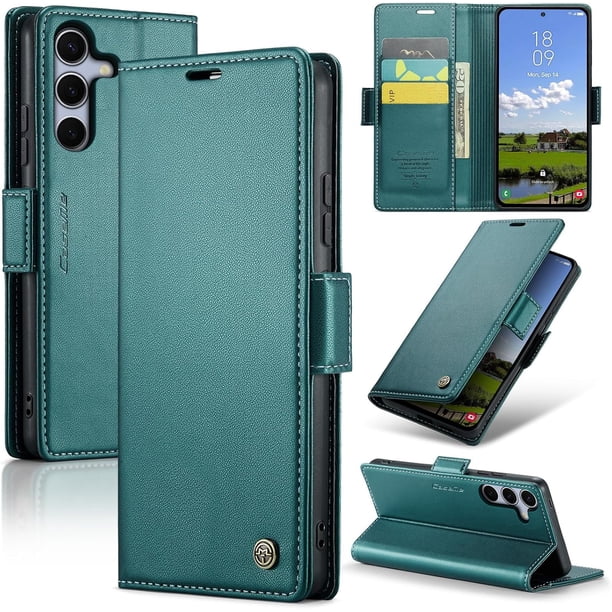 Funda tipo cartera para Samsung Galaxy S25 FE con tarjetero, función atril, cierre magnético, protección de piel sintética, con tapa tipo cartera para Samsung Galaxy S25 FE