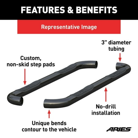 ARIES 201008 3-Inch Round Black Steel Nerf Bars, No-Drill, Select Jeep Grand Cherokee Fits select: 2014-2018 JEEP GRAND CHEROKEE LIMITED, 2012-2013 JEEP GRAND CHEROKEE LAREDO