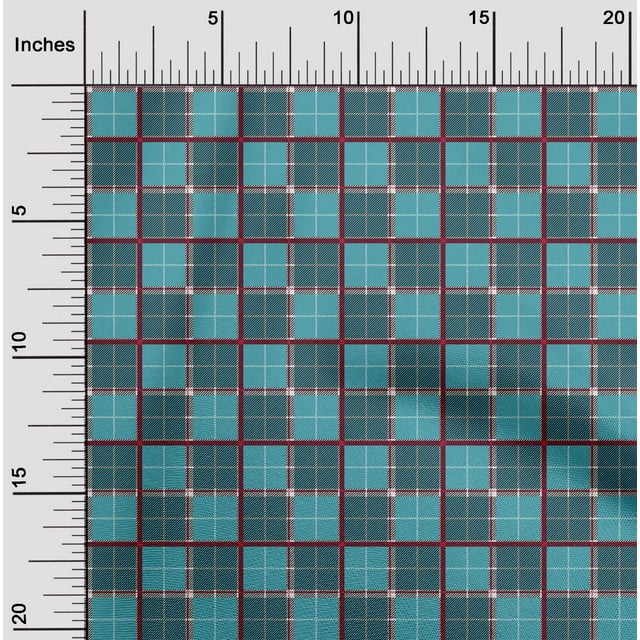 oneOone Cotton Flex Fabric Tartan Check Print Fabric By Yard 40 Inch Wide