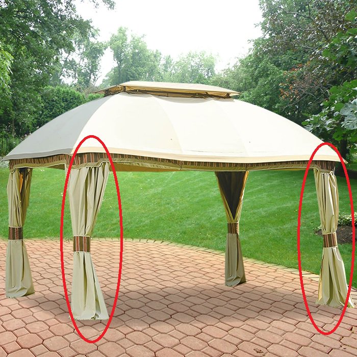 Garden Winds Replacement Privacy Curtain Set for the Domed Gazebo, 350