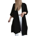thumbnail image 1 of SAYOO, gabardina abierta por delante para mujer, cárdigan largo de manga 3/4 informal holgado de Color sólido para ropa de calle de otoño SAYOO  moda, 1 of 5