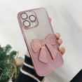 thumbnail image 4 of for iPhone 13 Pro Max Case Bow Glitter Rhinestone Bling Plating Luxury Women Girl Phone Case,Shine Diamond Case for iPhone 13 Pro Max Protective Cover,Clear Gradient Pink, 4 of 13