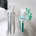 thumbnail image 3 of Mistaha Disc Toothbrush Holder Self-adhesive Wall Mount Toothpaste Storage Rack Multi-slot Toothbrush Holder Rack Bathroom Toothpaste Organiser, 3 of 8