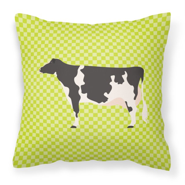 "Treasures BB7648PW1414 Holstein Cow Green Outdoor Canvas Fabric Decorative Pillow, 14"" x 3"" x 14""" Caroline's Treasures BB7648PW1414