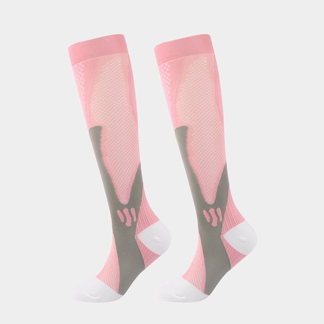 Chaussettes de Soccer Confortables Respirantes Anti-Humidité Bas de Soccer Tube Moyen Extensible Sport Extérieur Escalade Randonnée Rose Rose>L/TG