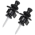 thumbnail image 3 of 2 Pcs Verrous de Sangle de Guitare Boutons Ronds pour Basses Électriques Acoustiques Pièces Noir, 3 of 9